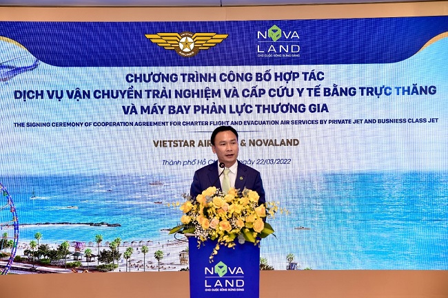 Ông Nguyễn Ngọc Huyên, Tổng giám đốc Tập đoàn Novaland cho biết: NovaWorld Phan Thiet đã có hai sân đỗ máy bay trực thăng, sẵn sàng hoạt động để phục vụ nhu cầu vận chuyển trải nghiệm, du lịch nghỉ dưỡng và chăm sóc sức khỏe của khách hàng, đối tác