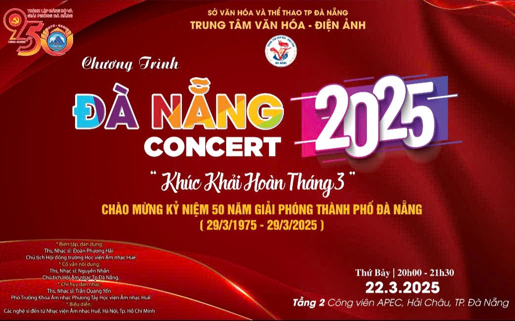 Market chương trình Hòa nhạc Danang Concert 2025 với chủ đề “Đà Nẵng - Khúc khải hoàn tháng 3” vào tối 22/3/2025 tại Công viên Apec