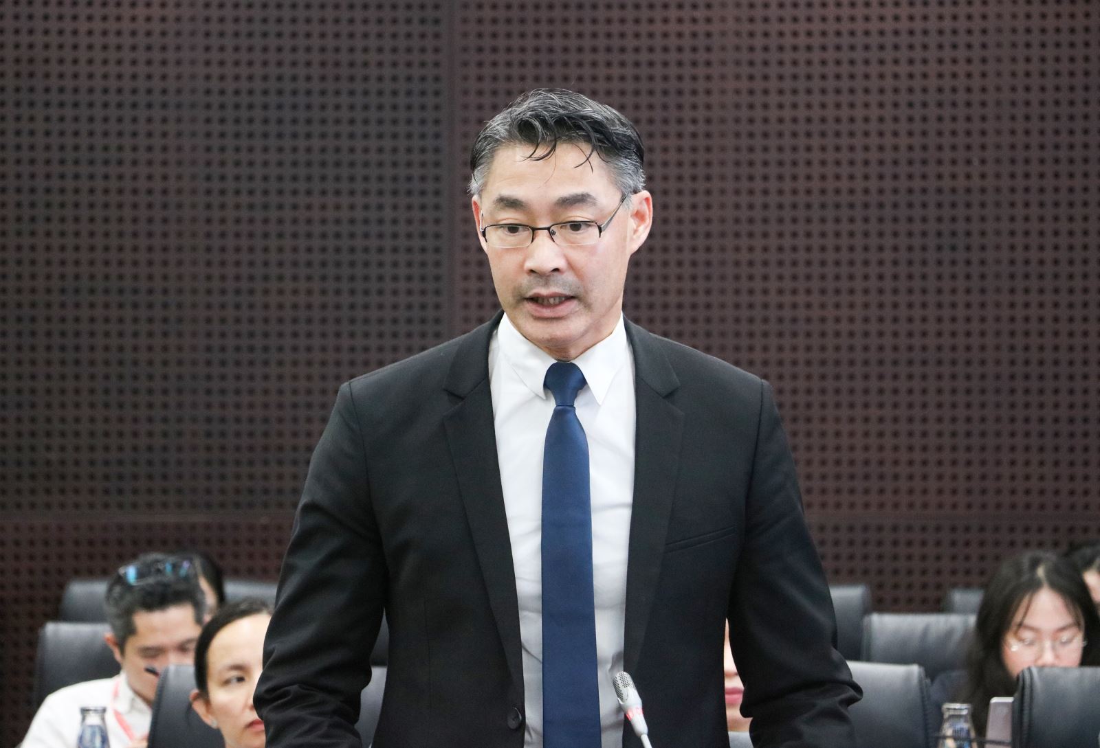 Ông Philipp Rösler, Chủ tịch Diễn đàn Kinh tế Thụy Sĩ - Việt Nam phát biểu tại buổi làm việc