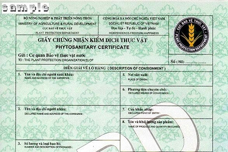 Mẫu chứng thư. Nguồn: Văn phòng Kinh tế Văn hóa Việt Nam tại Đài Bắc 