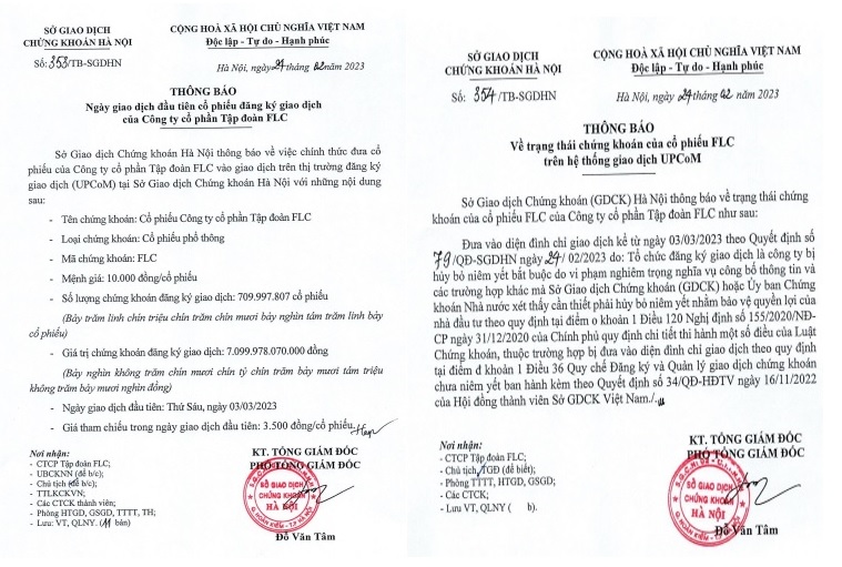 Gần 710 triệu cổ phiếu FLC được HNX chấp nhận đăng ký giao dịch trên UPCoM nhưng lập tức bị đình chỉ.