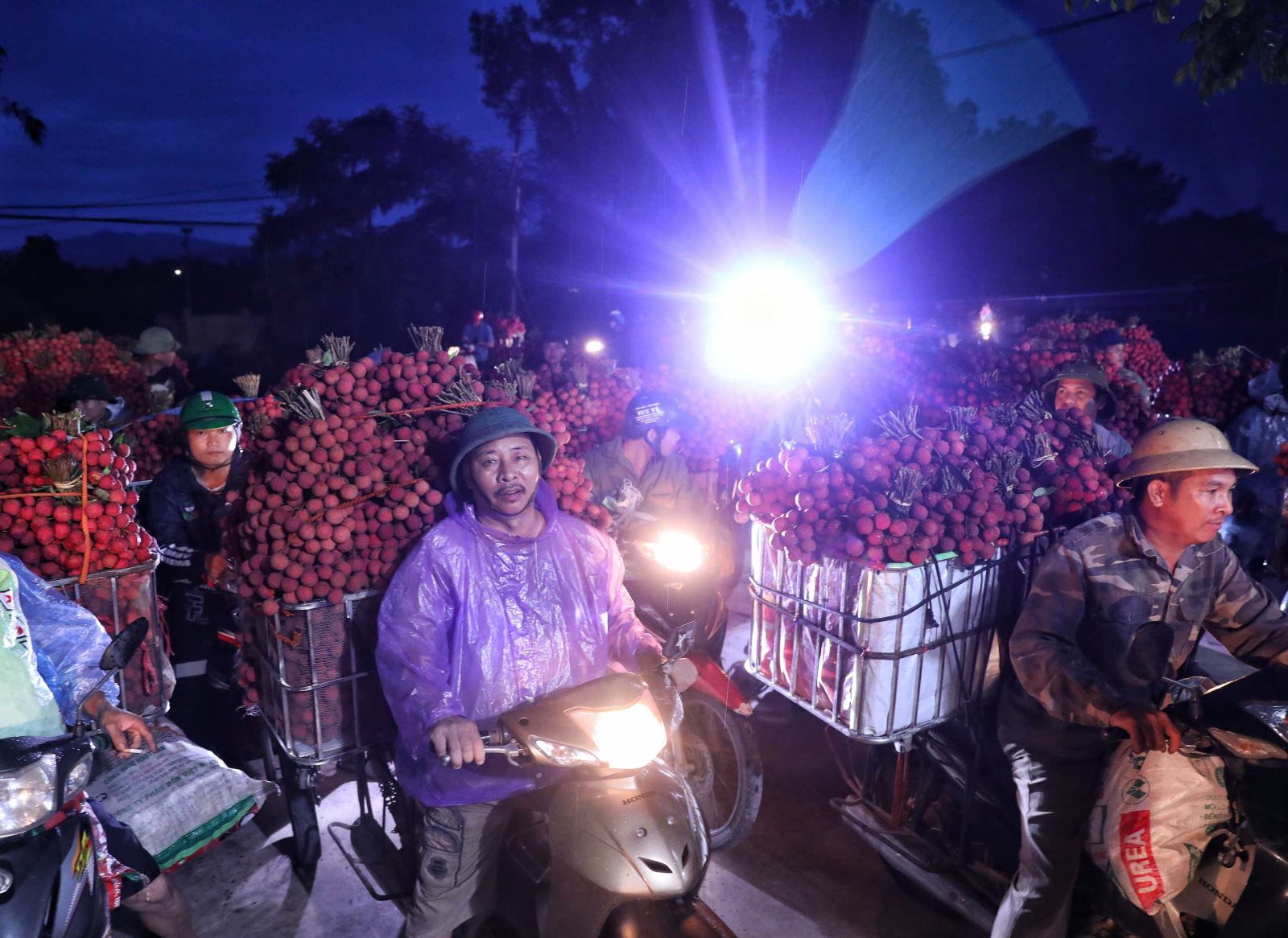 Người dân Lục Ngạn ( Bắc Giang ) đổ xô ra đường bán vải buổi sáng sớm