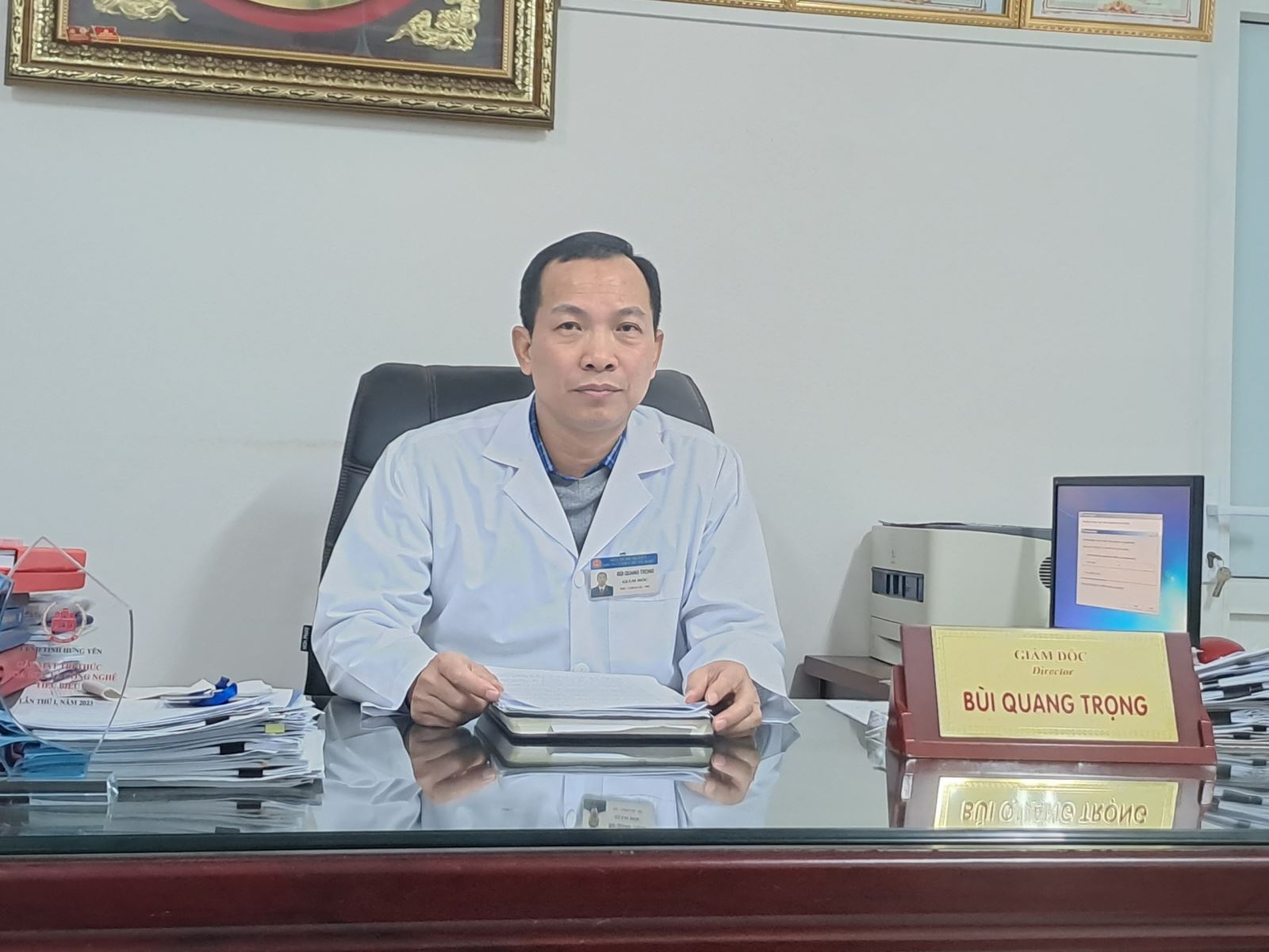 BS.CKII Bùi Quang Trọng - Giám đốc Trung tâm Y tế thị xã Mỹ Hào, thị xã Mỹ Hào, tỉnh Hưng Yên.