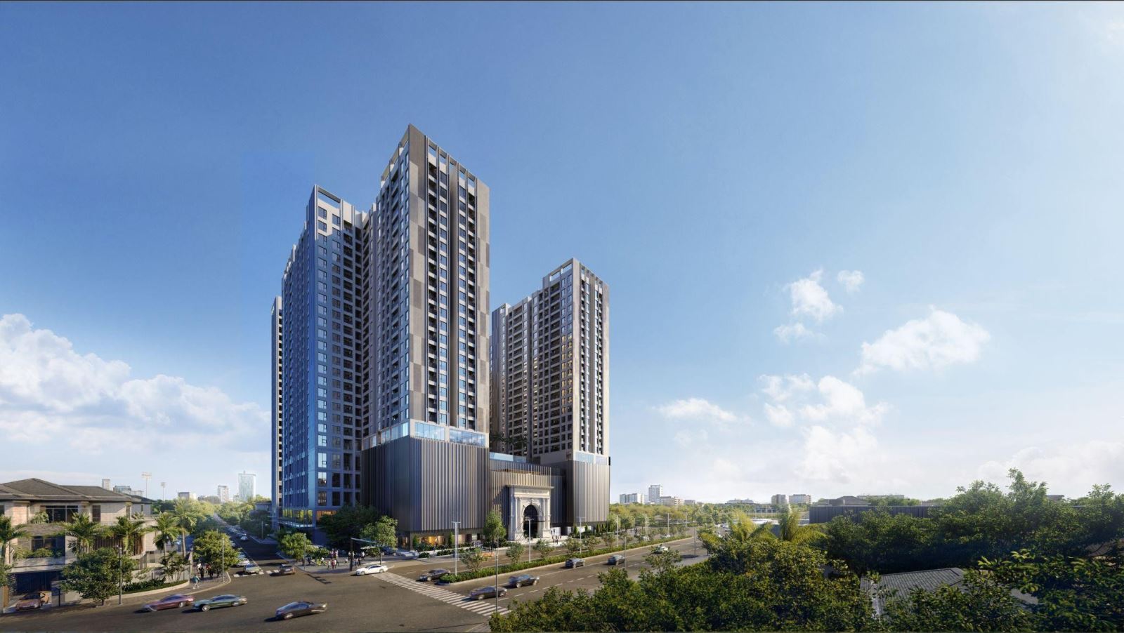 Shophouse khối đế The Wisteria nằm ngay khu vực trung tâm, thu hút lượng khách lớn