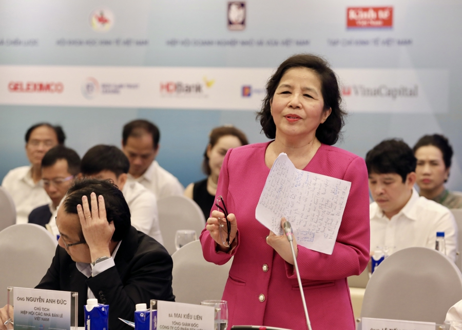 bà Mai Kiều Liên, Tổng giám đốc Công ty CP Sữa Việt Nam (Vinamilk), phát biểu tại Diễn đàn ngày 8/7/2025.