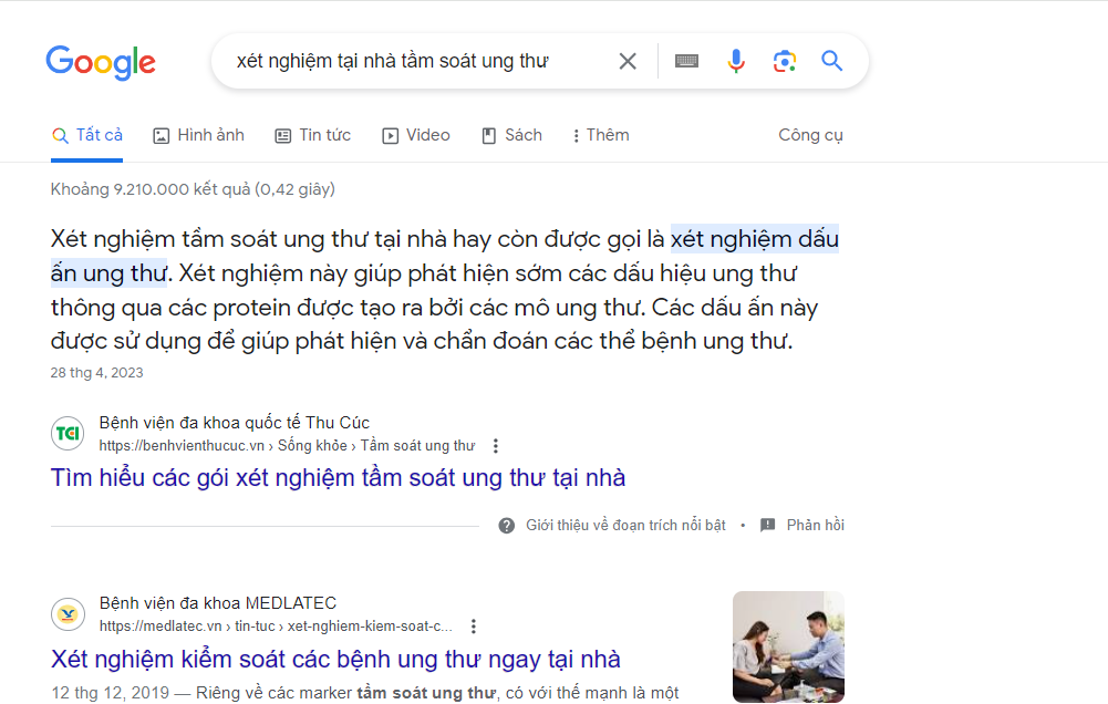 Quảng cáo Xét nghiệm tầm soát ung thư tại nhà hay còn được gọi là xét nghiệm dấu ấn ung thư hay marker tầm soát ung thư của Bệnh viện Thu Cúc, Hệ thống Y tế MEDLATEC