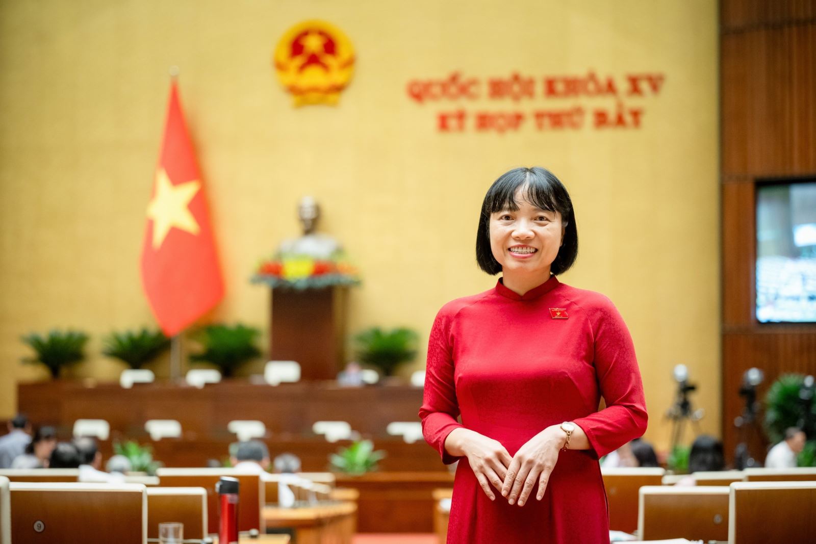 Đại biểu Nguyễn Thị Việt Nga - Phó Trưởng Đoàn chuyên trách Đoàn ĐBQH tỉnh Hải Dương/Ảnh quochoi.vn