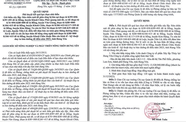 Công ty Thủy lợi Hưng Yên là cái tên “quen mặt” thường xuyên tham gia và trúng nhiều dự án, gói thầu tổng giá trị hàng trăm tỷ đồng