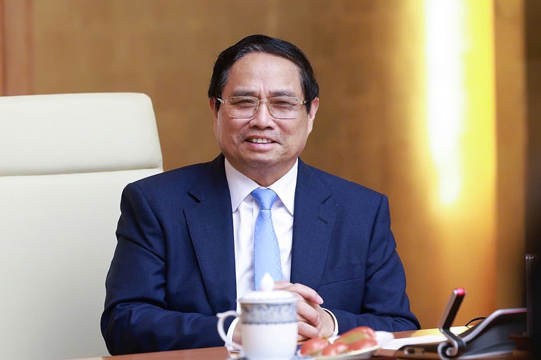 Thủ tướng Phạm Minh Chính tiếp, làm việc với đoàn doanh nghiệp của Hội đồng Kinh doanh Hoa Kỳ - ASEAN (USABC) - Ảnh: VGP/Nhật Bắc