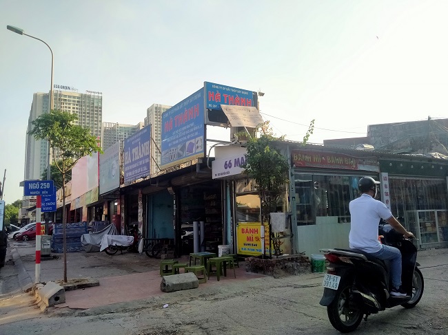 Ngõ 250 Nguyễn Xiển, hàng loạt công trình, cửa hàng kinh doanh xây dựng trên đất dự án, đất quy hoạch….