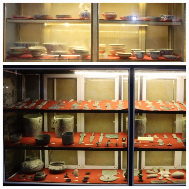 Một số cổ vật được tìm thấy trong quần thể di tích và được trưng bày tại đền Am Tiên