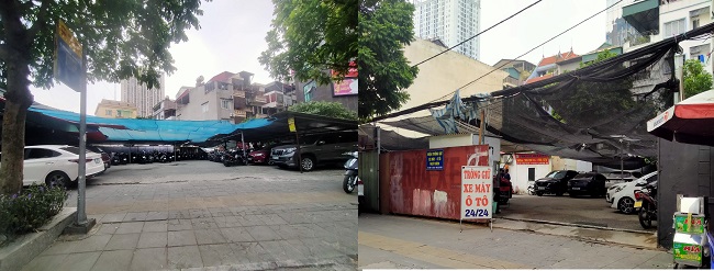 Bãi trông giữ xe 16 Mạc Thái Tổ, Yên Hòa, tự phát, quy mô 500m2; Bãi trông giữ xe 33 Mạc Thái Tổ, Yên Hòa do Công ty TNHH Thăng Long với Quy mô 400m2