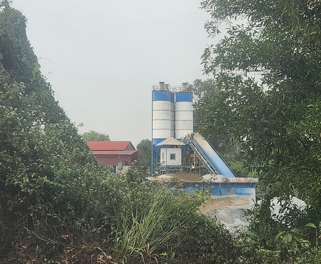Trạm trộn bê tông Lục Ngạn của Công ty TNHH ứng dụng công nghệ sạch Thiên Trường