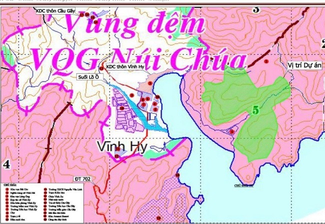 Vị trí dự án khu nghỉ dưỡng cao cấp Vĩnh Hy. (Ảnh: Báo cáo ĐTM).
