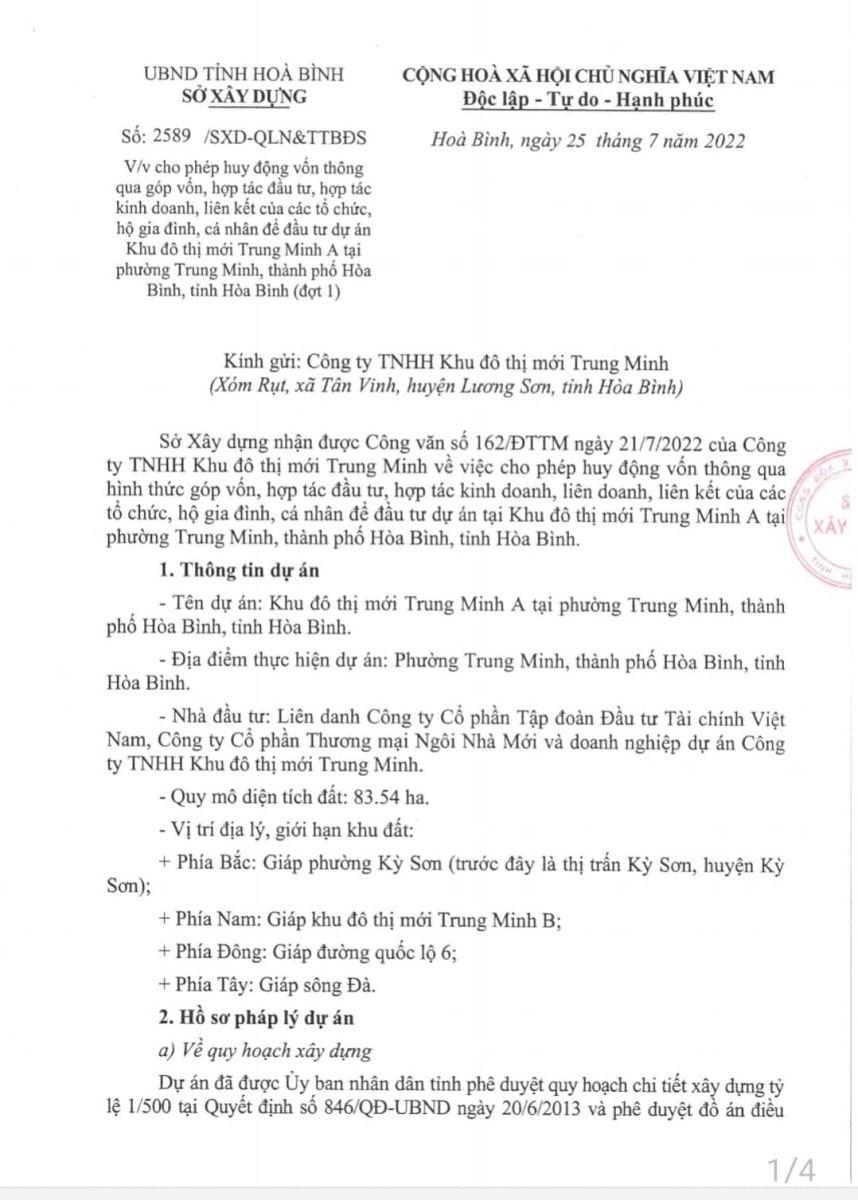 CV của Sở XD Hòa Bình.