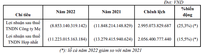 Giải trình biến động lợi nhuận sau thuế năm 2022 của Vietnam Airlines