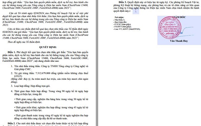 Công ty TNHH Tổng công ty Công nghệ và Giải pháp CMC (Công ty CMC) khi liên tục tham gia và trúng thầu tại đơn vị.