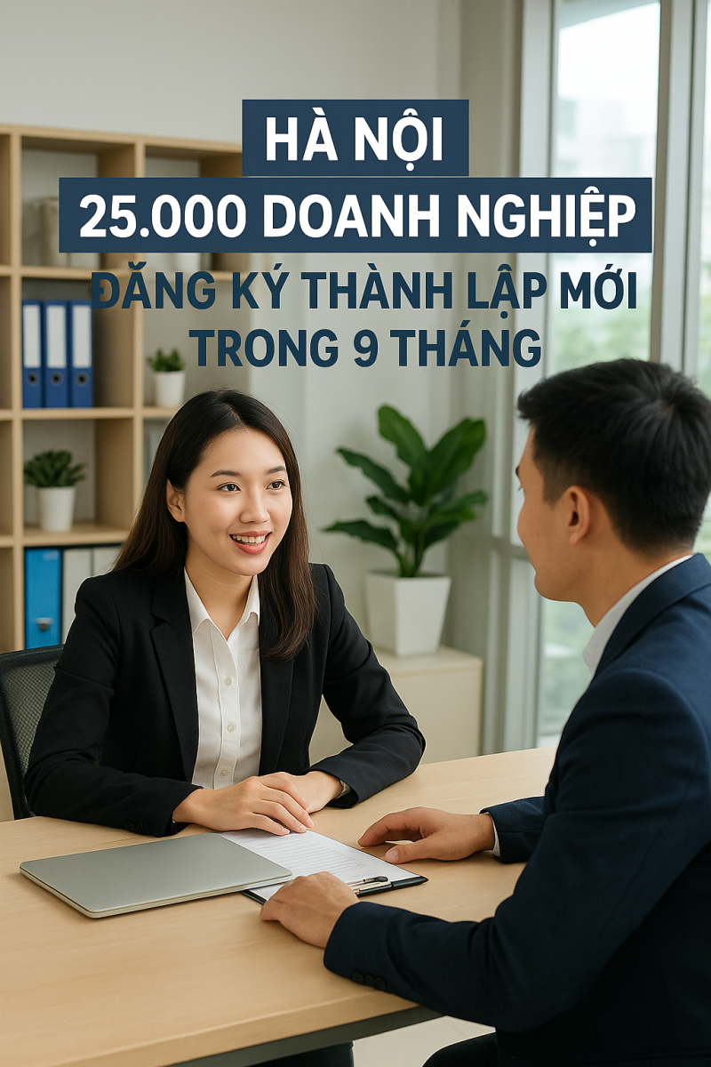 9 tháng đầu năm 2025, Hà Nội ghi nhận hơn 25.000 doanh nghiệp đăng ký thành lập mới, tăng 10,5% so với cùng kỳ năm 2024