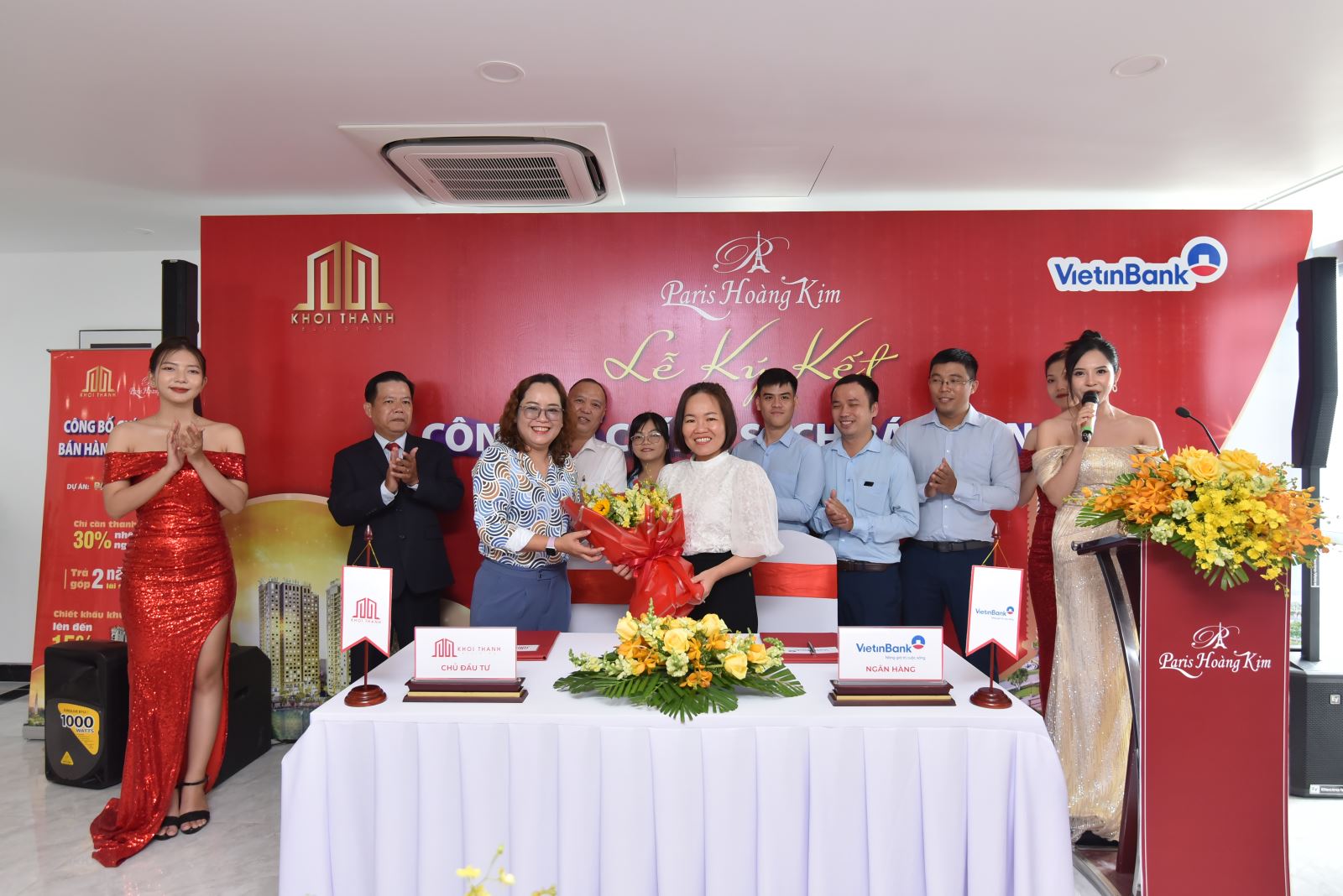 Lễ ký kết hợp tác giữa Công ty Khởi Thành và VietinBank nhằm tài trợ vốn cho khách hàng mua căn hộ tại dự án Paris Hoàng Kim