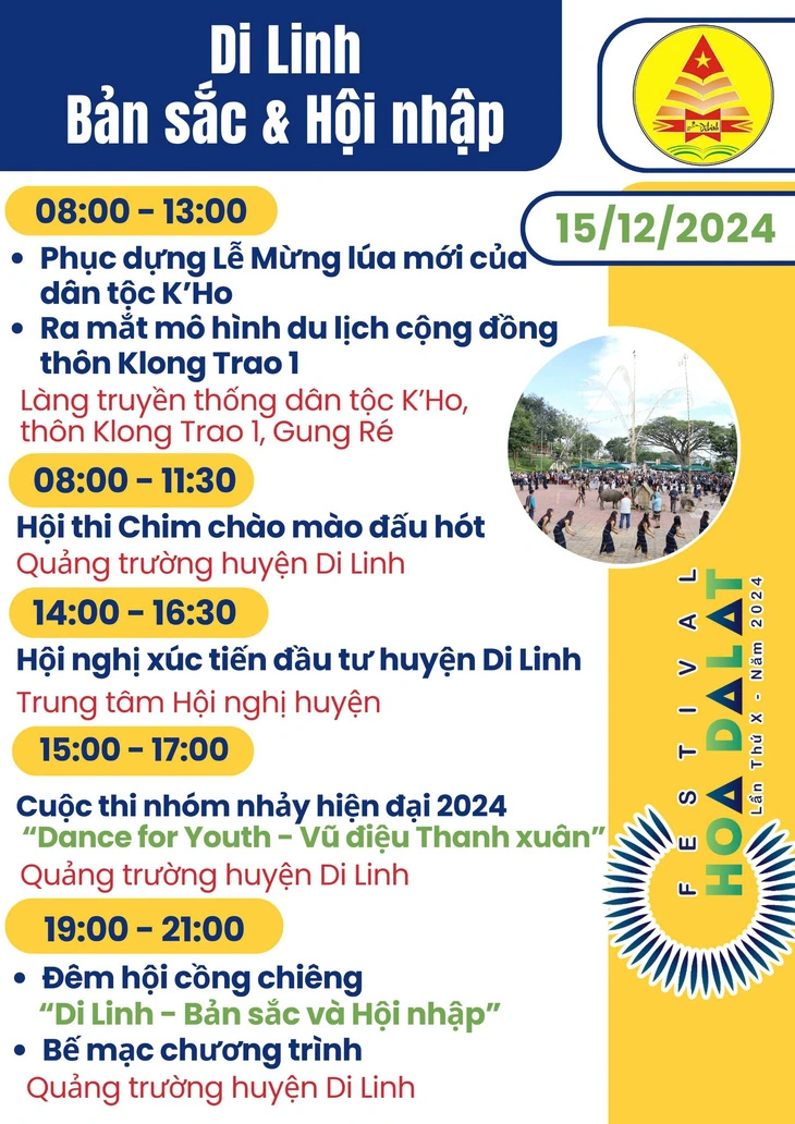 Các hoạt động chính sẽ được tổ chức vào ngày 15/12/2024
