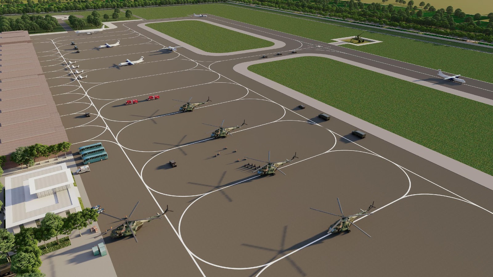 Minh họa phối cảnh sân bay Gia Bình.