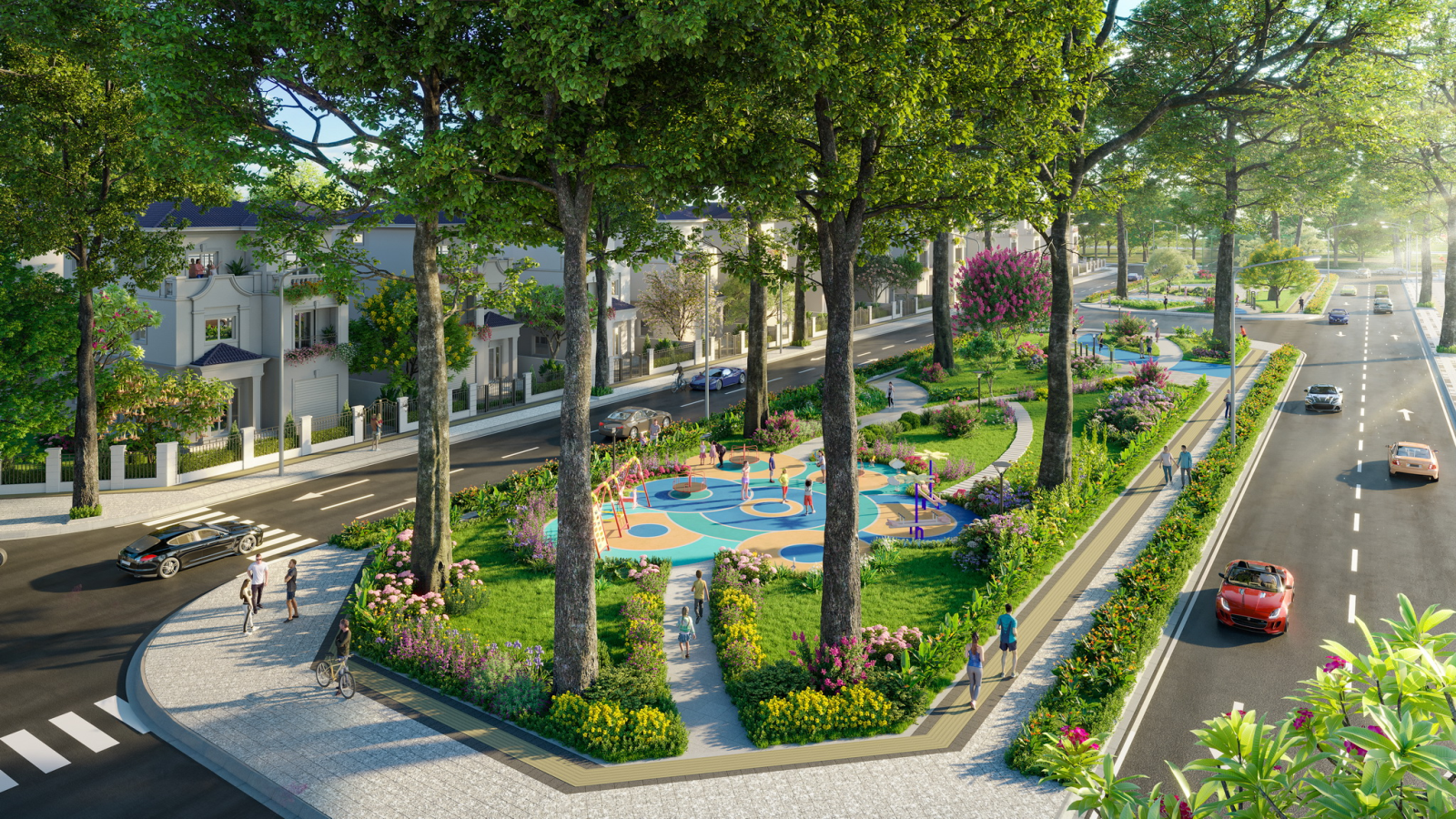 Tất cả các công viên, vườn hoa đều có khu luyện tập với đa dạng các môn thể thao, phục vụ cư dân rèn luyện thể chất và duy trì lối sống năng động mỗi ngày.