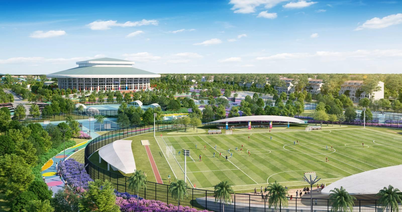 Công viên thể thao có nhiều trải nghiệm rèn luyện sức khỏe.