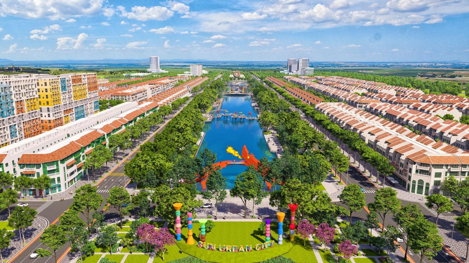 Không gian trình diễn nhạc nước được thiết kế trên trục đại lộ lễ hội.