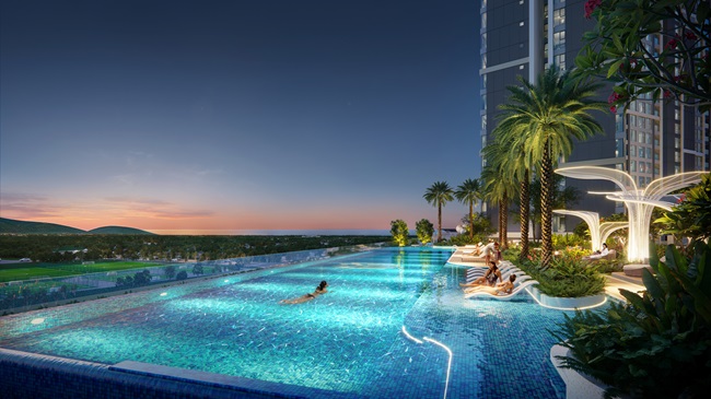 Tại Lumière Midtown, chủ nhân sẽ được tận hưởng tầm view 100% ra kênh đào nhạc nước lớn nhất Đông Nam Á