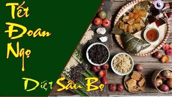 Tết Đoan ngọ ở Việt Nam còn gọi là Tết Diệt sâu bọ vì người ta tin rằng khi ăn những món ăn, thức uống trong ngày này thì sâu bọ, giun sán trong người sẽ bị chết hết 