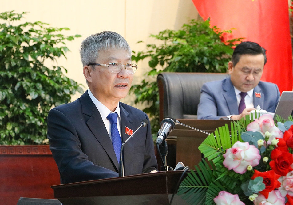Chủ tịch HĐND thành phố Đà Nẵng Nguyễn Đức Dũng phát biểu khai mạc Kỳ họp
