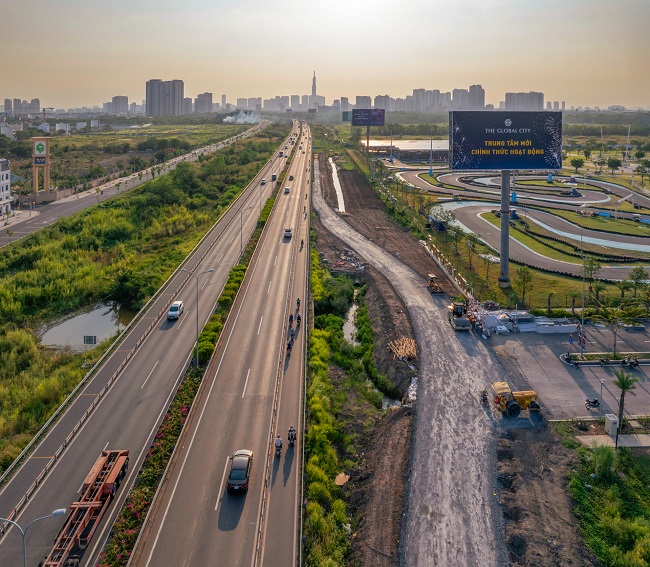 Bao quanh The Global City là hạ tầng giao thông quy mô bậc nhất khu Đông. Ảnh: Masterise Homes. 