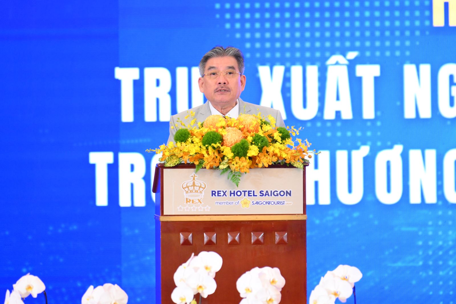 Ông Phạm Văn Thọ - Chủ tịch Công ty Cổ phần công nghệ chống giả Việt Nam (ACTIV) phát biểu tại hội thảo.