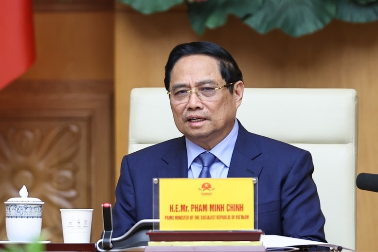 Thủ tướng nêu rõ, Chính phủ Việt Nam rất coi trọng, đánh giá cao những đóng góp thiết thực, hiệu quả của EU - ABC, EuroCham và các doanh nghiệp thành viên đối với sự phát triển kinh tế – xã hội của Việt Nam và quan hệ Việt Nam - EU và ASEAN - EU thời gian qua - Ảnh: VGP