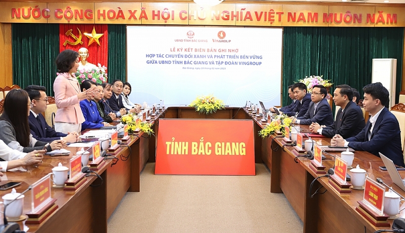 Toàn cảnh buổi làm việc giữa UBND tỉnh Bắc Giang và Tập đoàn Vingroup.
