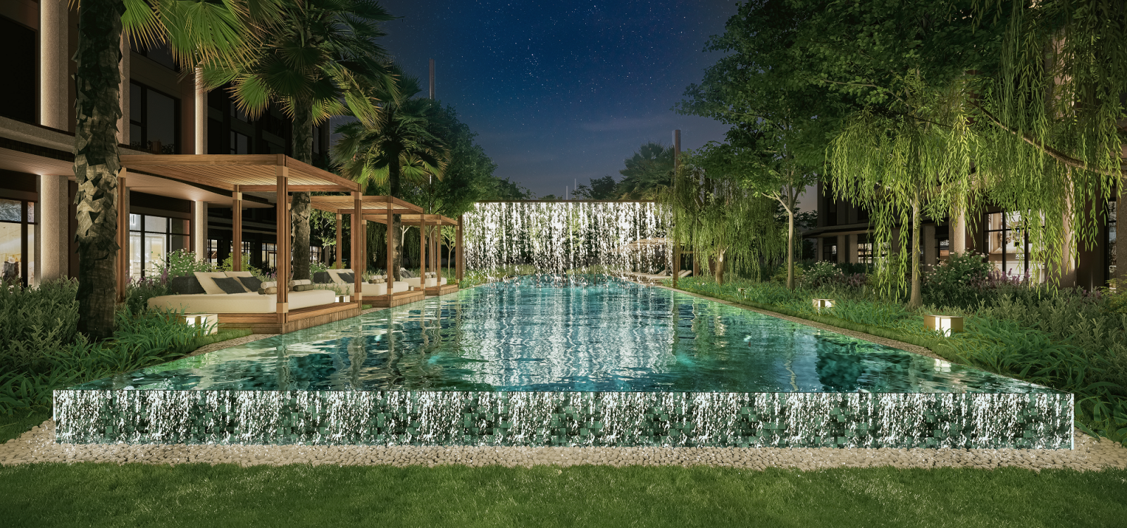 Không gian sống đậm chất “nghỉ dưỡng” yên bình giữa đại đô thị sôi động, sầm uất.