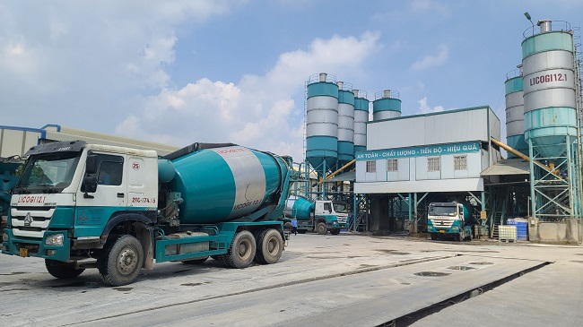 Trạm trộn bê tông của Công ty Licogi 12.1 tại Cụm công nghiệp Nguyên Khê.
