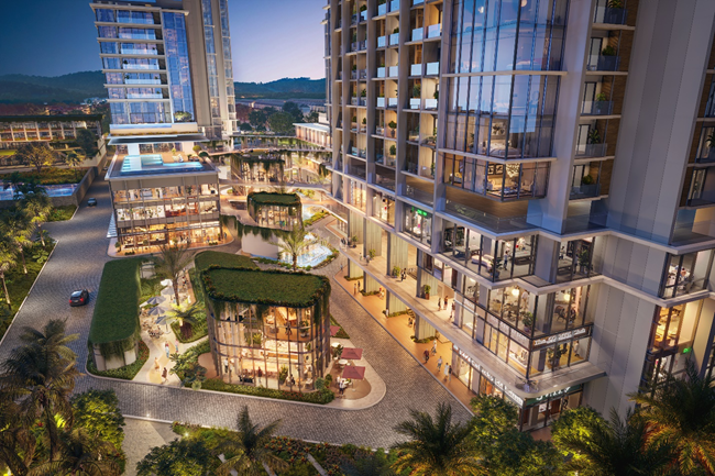 Lần đầu tiên BIM Land giới thiệu mô hình retail pods với quy mô từ 2-3 tầng, tổng diện tích kinh doanh của 5 pods lên tới hơn 1.800 m², dành riêng cho những ngành hàng cao cấp như F&B, wellness & spa, thời trang, triển lãm nghệ thuật, siêu thị mini… và được chủ đầu tư trực tiếp vận hành.