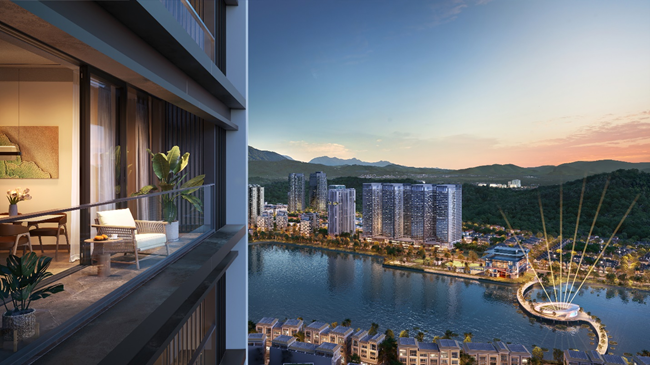 Những căn hộ tầm nhìn hướng về hồ cảnh quan rộng 22 ha có thể chiêm ngưỡng màn trình diễn ánh sáng và mặt nước đẳng cấp, được tích hợp bởi những công nghệ thị giác hiện đại như 3D Mapping, rèm nước, Sky Tracker, pháo hoa…