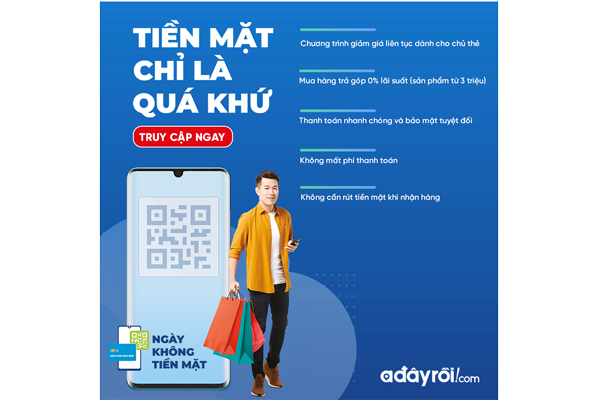 Adayroi khuyến mãi khủng, hưởng ứng ngày không dùng tiền mặt