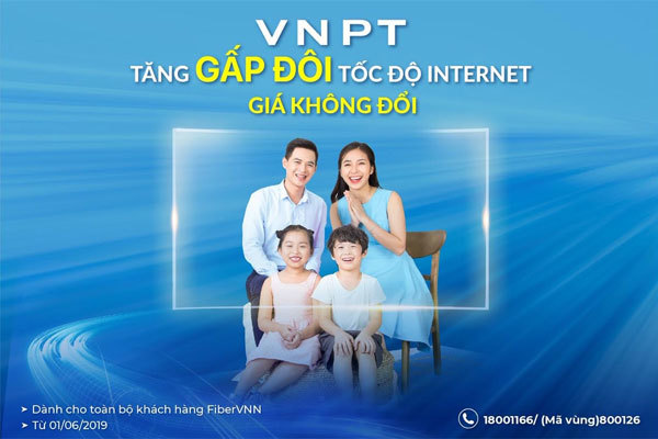 VNPT tăng gấp đôi tốc độ truy cập Internet, giá không đổi