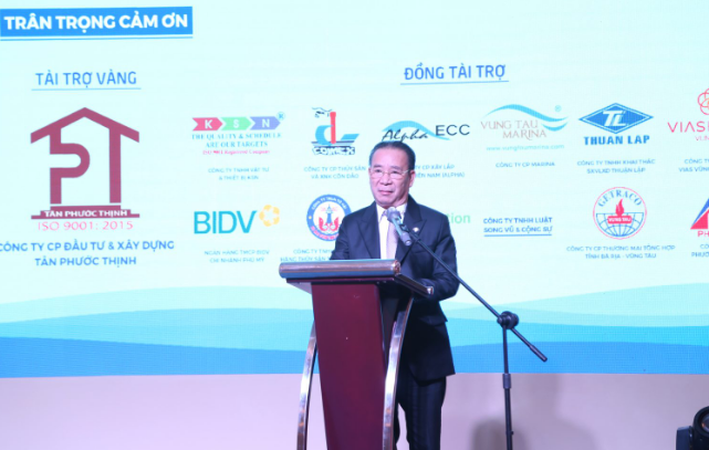 Ông Phạm Hải Tùng, Phó chủ tịch Hiệp hội Doanh nghiệp nhỏ và vừa Việt Nam, Chủ tịch  Hiệp hội doanh nghiệp nhỏ và vừa khu vực phía Nam phát biểu chúc mừng Hiệp hội