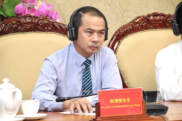 Ông Nguyễn Thanh Nhã – Tổng Giám đốc Công ty CP Phát triển hạ tầng kỹ thuật Becamex – Bình Phước đại diện cho doanh nghiệp tỉnh Bình Phước