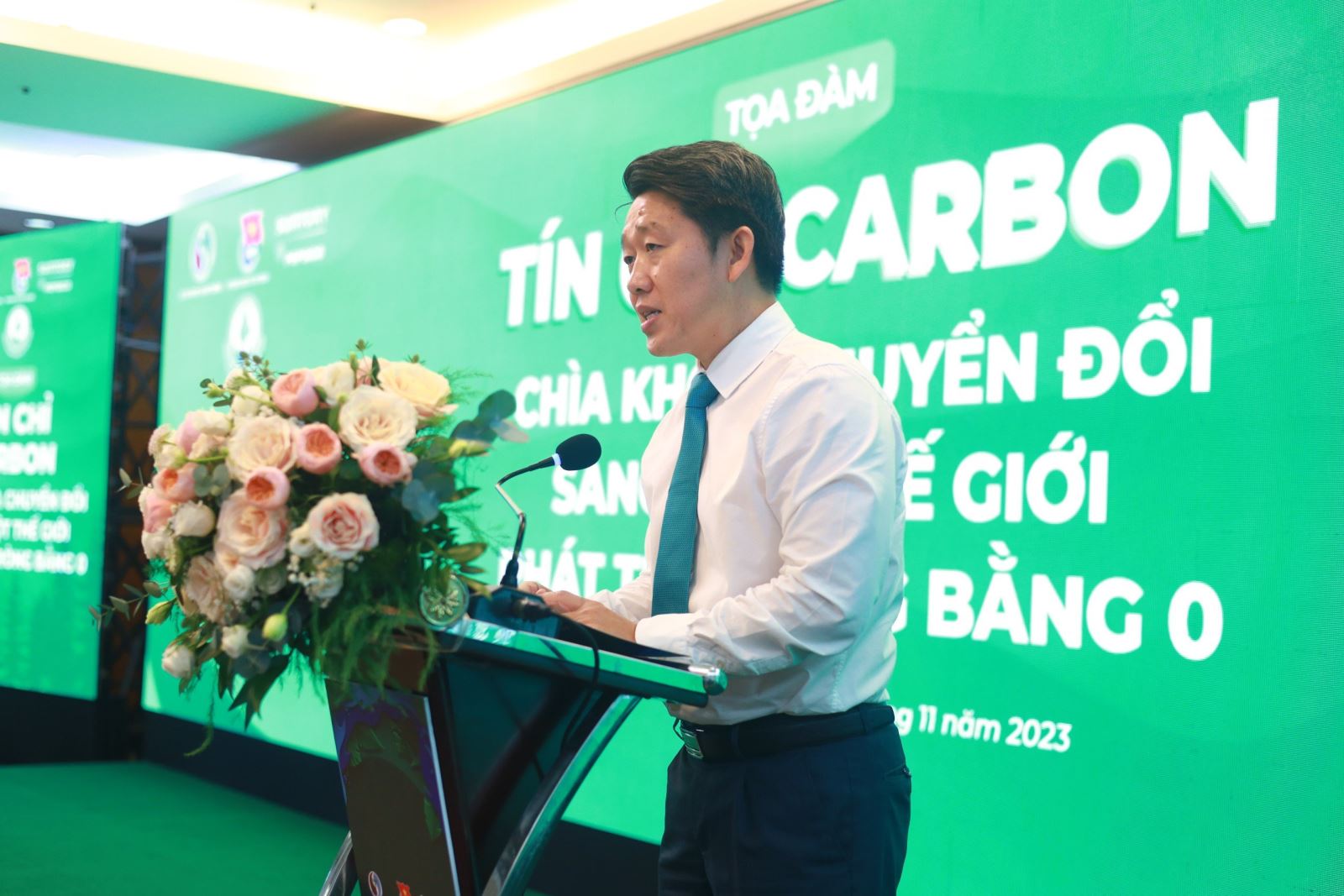 Ông Nguyễn Đức Huy, Phó Tổng Giám đốc Cấp cao phụ trách Khối Sản xuất và Chuỗi cung ứng Suntory PepsiCo Việt Nam chia sẻ tại tọa đàm.