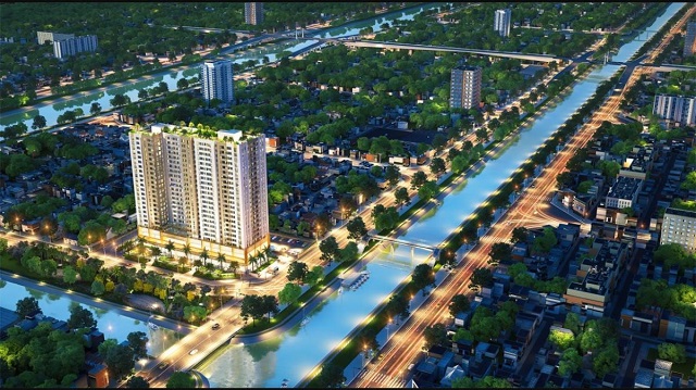 Phối cảnh dự án  Aurora Residences do Công ty Bình Đông làm chủ đầu tư và DRH Holdings là đơn vị phát triển