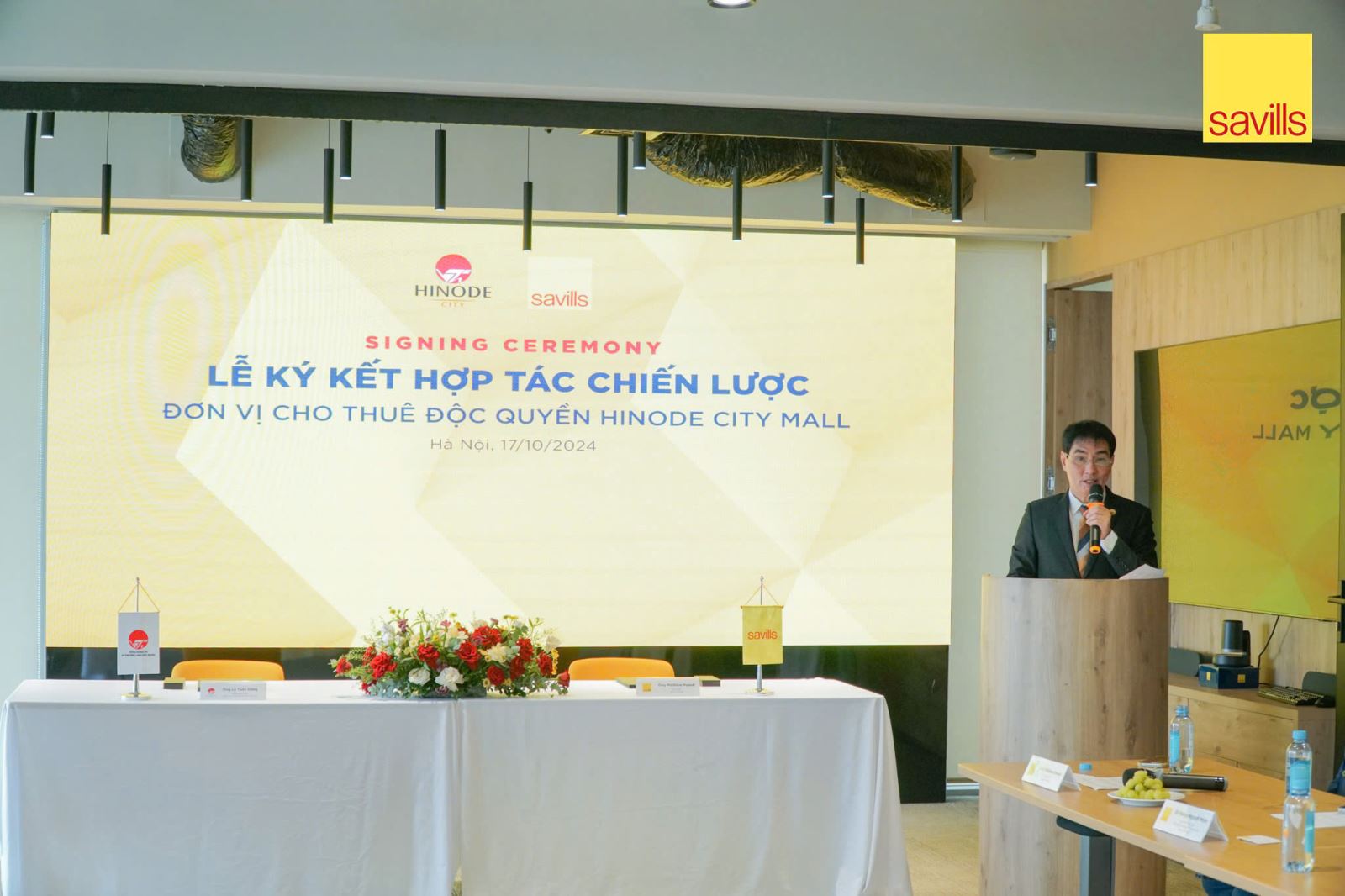 Ông Lê Tuấn Dũng – Tổng Giám đốc Tổng công ty cổ phần Thương mại Xây dựng phát biểu tại buổi lễ