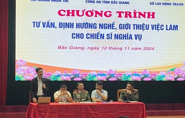 Chiến sĩ nghĩa vụ giao lưu, đặt câu hỏi và Ban Tổ chức giải đáp