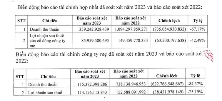 Tình hình kinh doanh của DIC Corp 6 tháng đầu năm 2023. (Ảnh: DIC Corp)