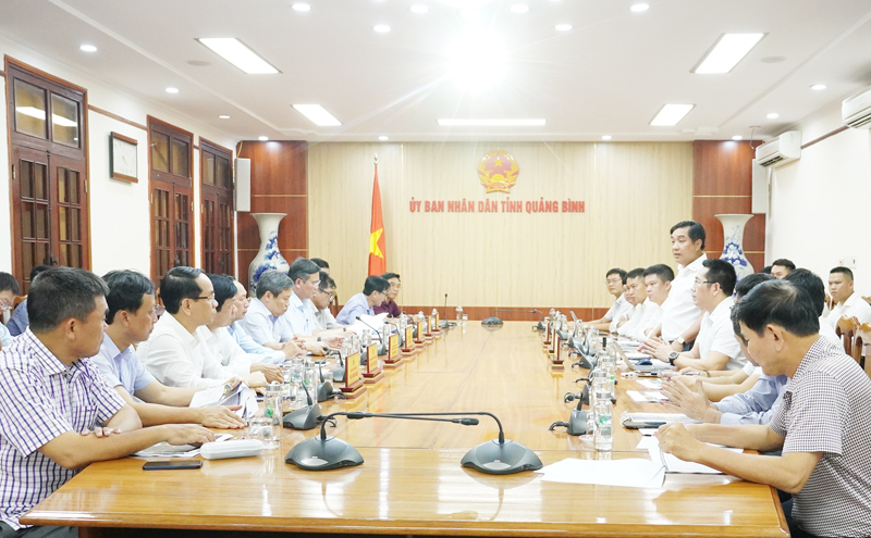 Đại diện công ty cổ phần Tập đoàn Đèo Cả phát biểu tại buổi làm việc