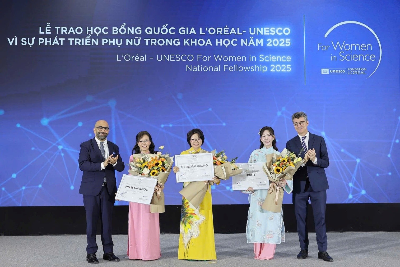 3 nhà khoa học tiêu biểu được trao học bổng quốc gia L’Oréal – UNESCO năm 2025 
